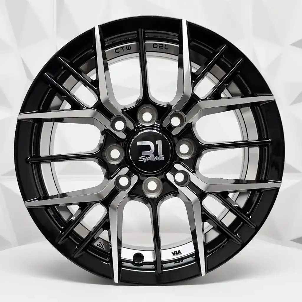 RIN 13X5.5 4-100/114.3 R1 SPORT RGW05 BLACK MACHINE FACE+UNDERCUT ET35 CB73.1 
