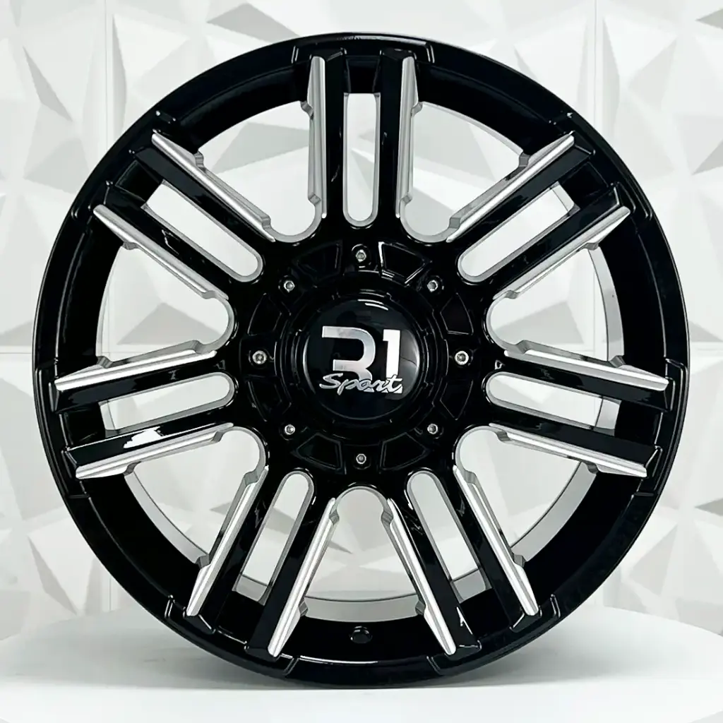 RIN 17X9 6-114.3 R1 SPORT OR002 BLACK MILLING WINDOW ET0 CB66.1