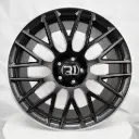RIN 20X8.5 5-112 R1 SPORT H932F MATTE BLACK MACHINE LIP ET38 CB66.56