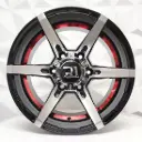 RIN 16X8.5 6-139.7 R1 SPORT 133 BLACK MF UNDERCUT RED ET10 CB110.5
