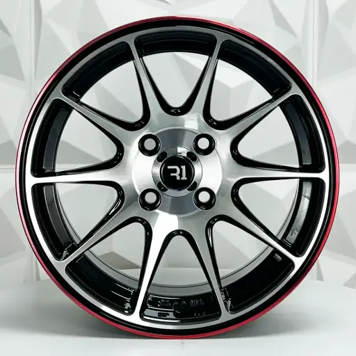 [134570] RIN 13X6.5 4-100/114.3 R1 SPORT QC1518 BLACK MACHINE FACE RED LINE ET0 CB73.1