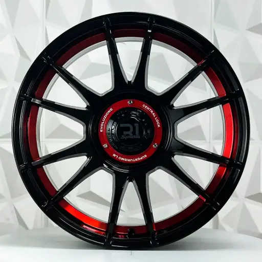 [157603] RIN 15X7 4-100/114.3 R1 SPORT JCW48 BLACK RED UNDERCUT* ET35 CB73.1